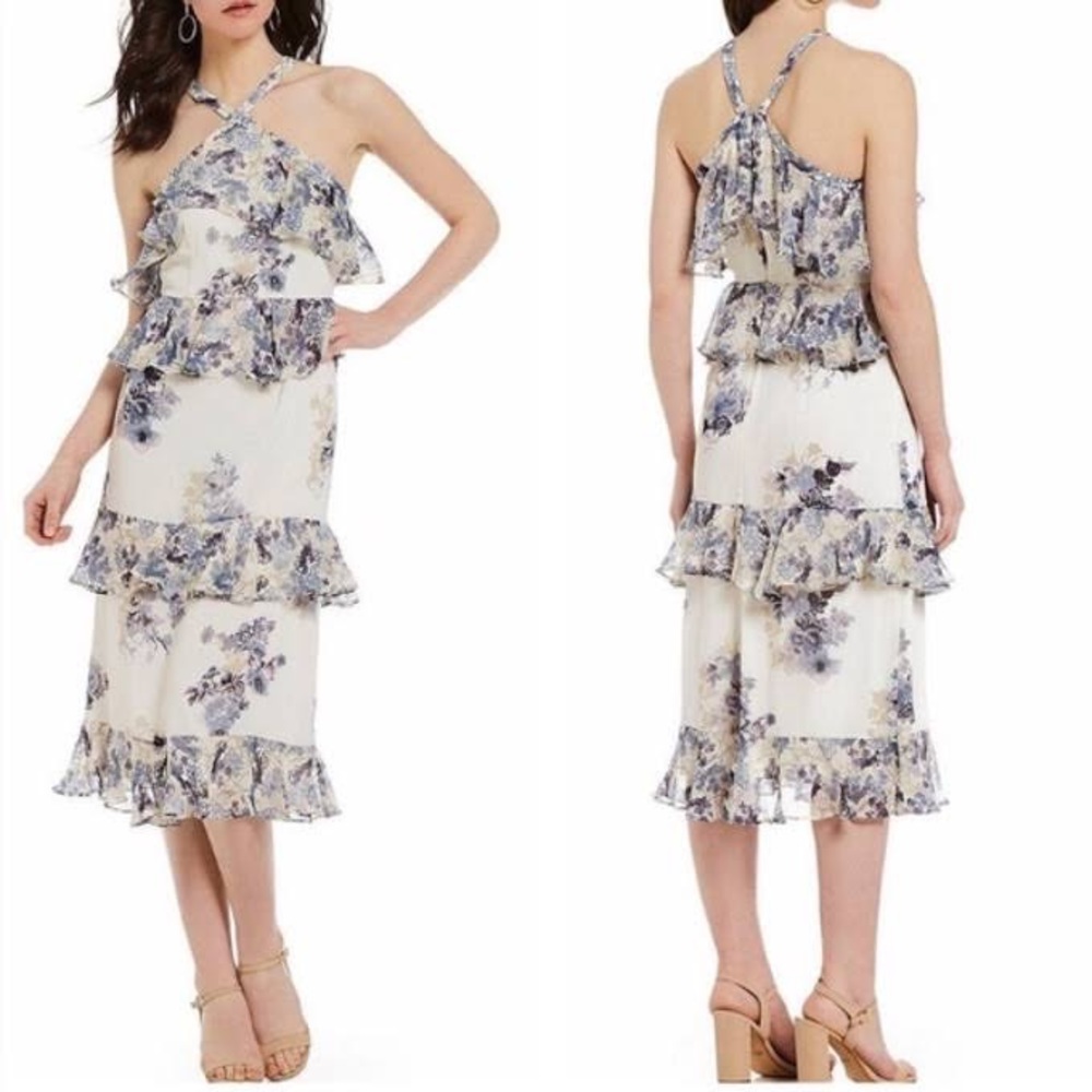 NWT Gianni Bini Ruffle Tiered Dress with Floral Print | Gianni Bini Dress